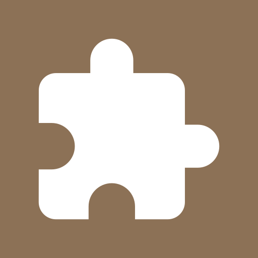 A brown and white puzzle piece on top of a brown background.